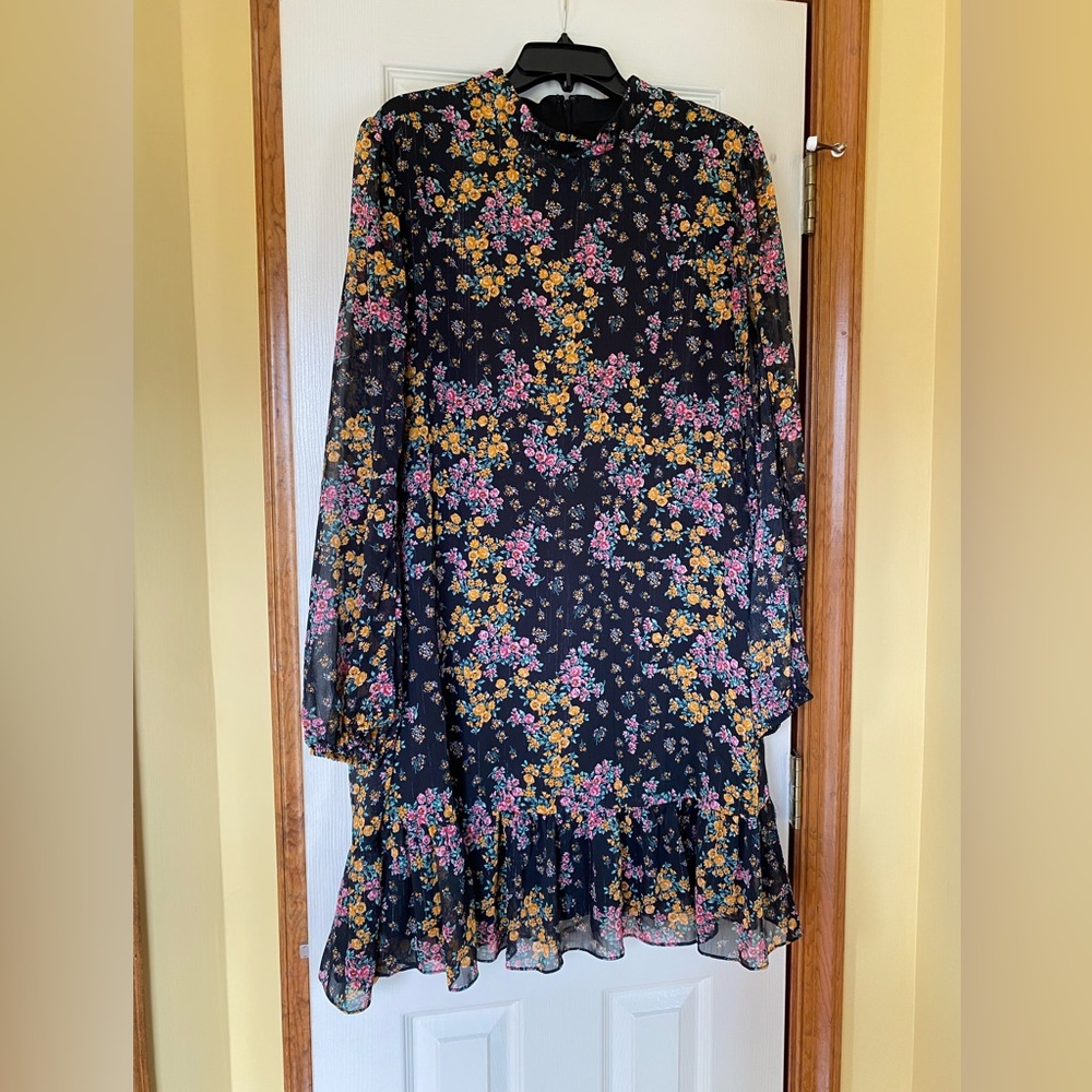 BCBG Paris high neck long sleeve floral women’s dress